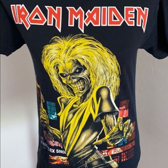 Iron Maiden Black Graphic The Book Of Souls World 2017 Tour Shirt - Picture 4 of 11